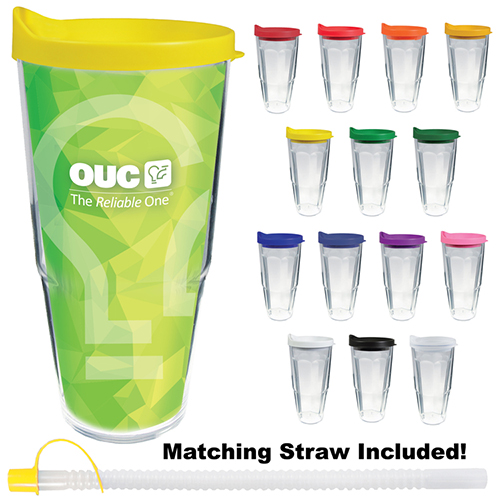 24 oz 4 color Print thermal travel tumbler